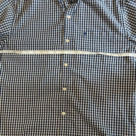 Men’s size small IZOD checkered blue & white Gingham Casual Button Down Shirt - Picture 14 of 16